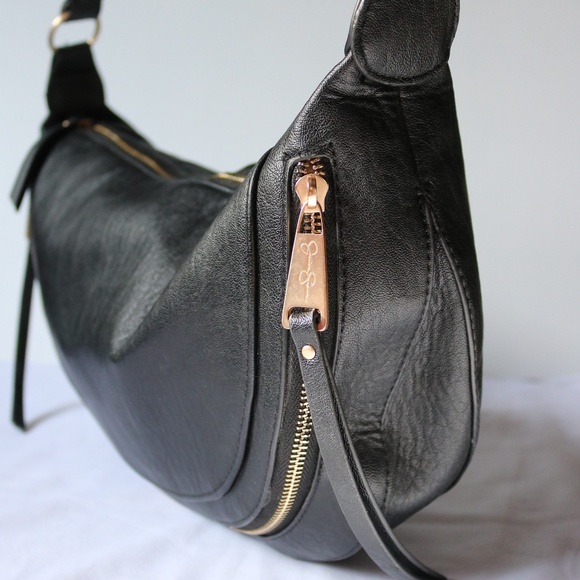 Jessica Simpson Black Faux Leather "Sierra Hobo" Handbag Shoulder Bag Purse - Picture 5 of 12